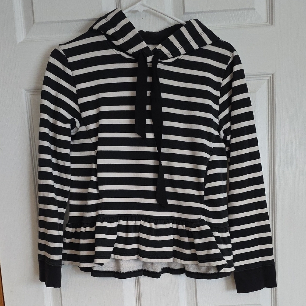 kate spade Black and White Striped Kids Hoodie
